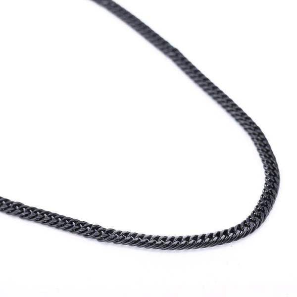 Men Women Curb Cuban Link Chain Chokers Vintage Black Gold Tone Solid Metal Necklace