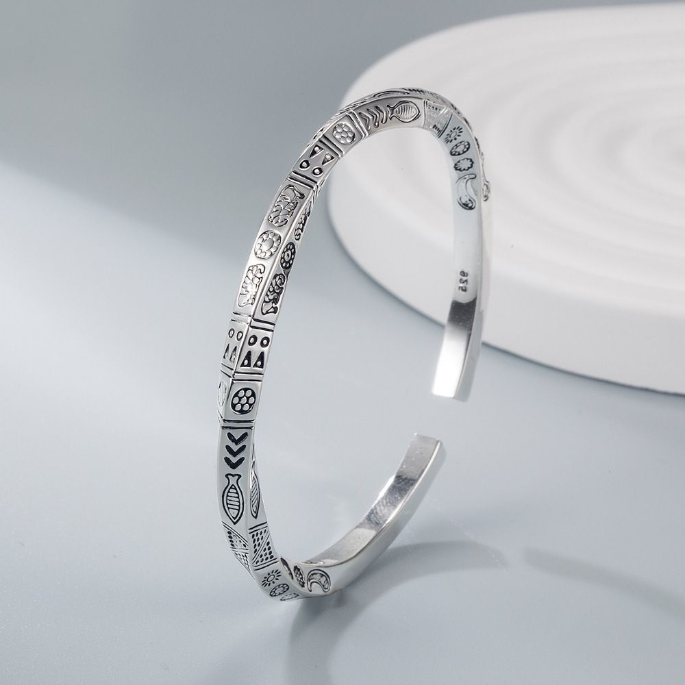 Punk Simple Silver Color Twisted Mobius Cuff Bangles Infinite Loop Bracelet Men\'s Fashion Casual Party Jewelry Gift