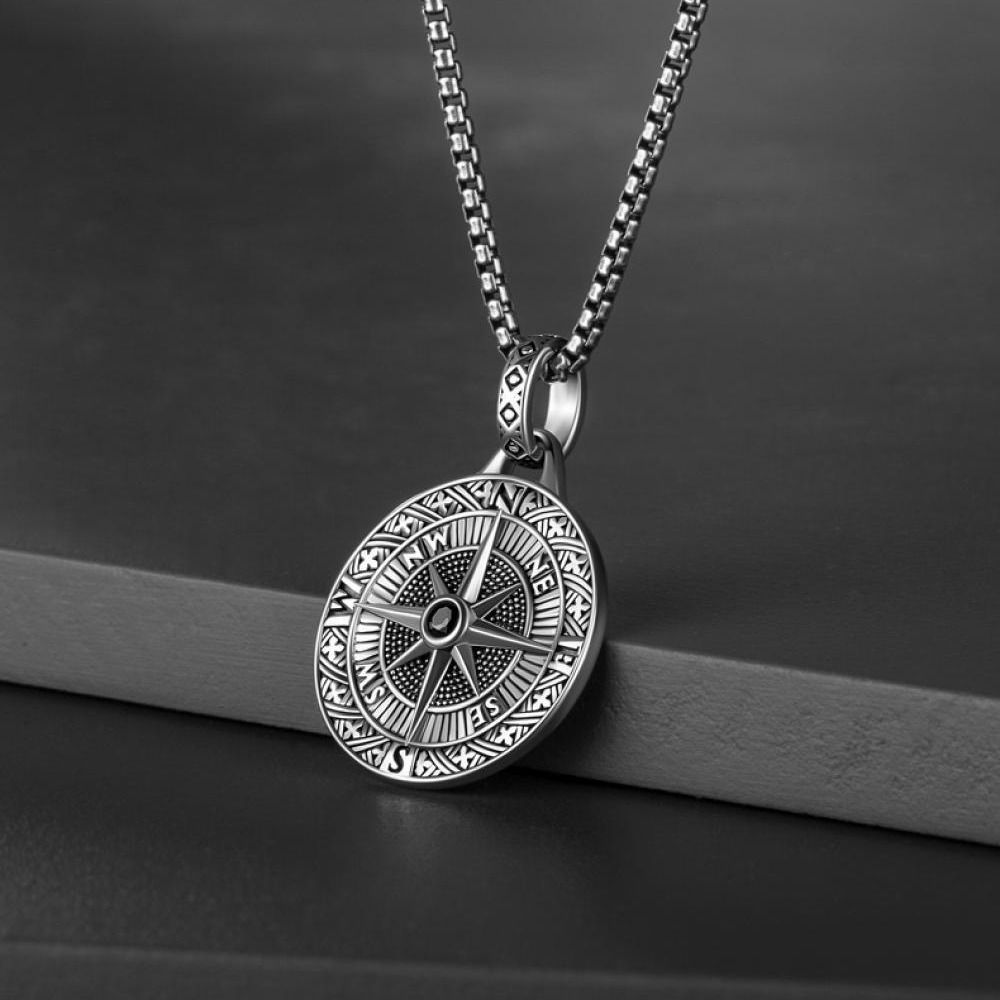 Retro Seven Angels Magic Circle Solomon\'s Seal Necklace Pendant Personalized Men\'s Punk Lucky Amulet Jewelry