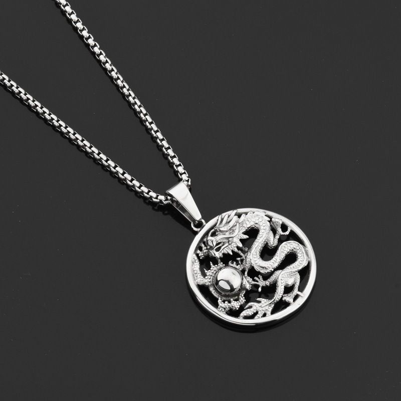Retro Seven Angels Magic Circle Solomon\'s Seal Necklace Pendant Personalized Men\'s Punk Lucky Amulet Jewelry