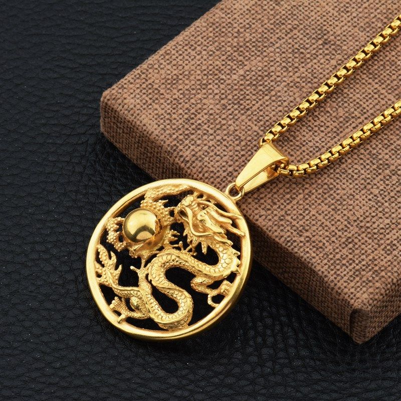 Retro Seven Angels Magic Circle Solomon\'s Seal Necklace Pendant Personalized Men\'s Punk Lucky Amulet Jewelry