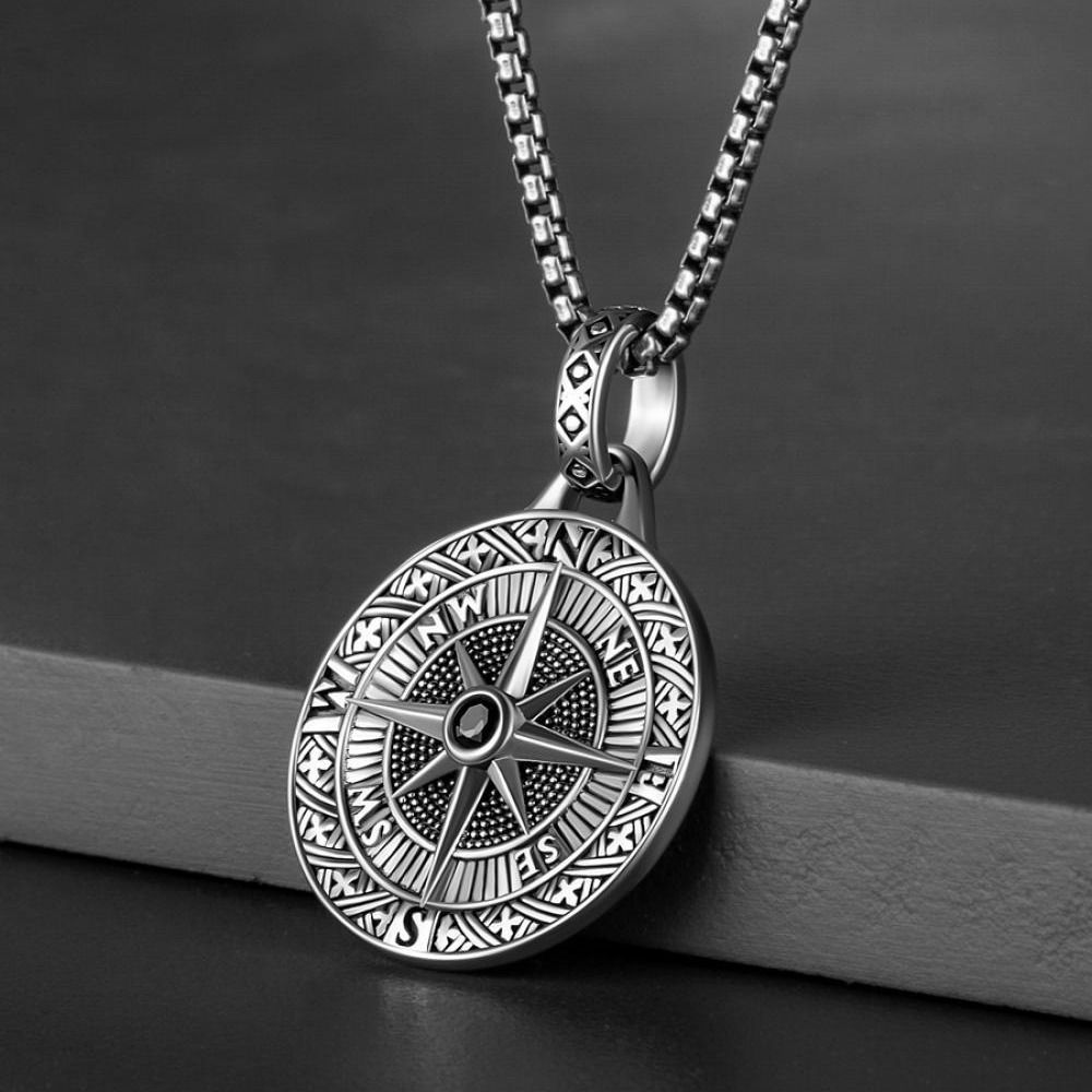 Retro Seven Angels Magic Circle Solomon\'s Seal Necklace Pendant Personalized Men\'s Punk Lucky Amulet Jewelry