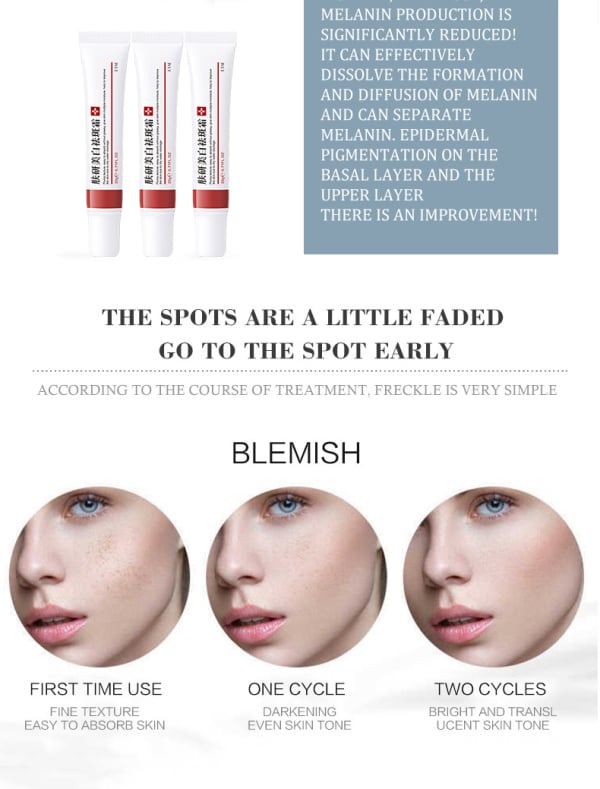 Whitening Freckle Cream Remove Melasma Cream Remove Dark Spots Melanin Melasma Remover Brighten Skin Anti-Aging Skin Lightening