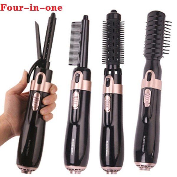 Multifunctional Hot Air Comb Four-in-one Negative Ion Wet And Dry Hair Dryer Hair Straightener Hair Curler Hair Dryer Comb