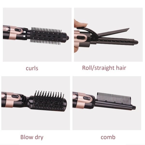 Multifunctional Hot Air Comb Four-in-one Negative Ion Wet And Dry Hair Dryer Hair Straightener Hair Curler Hair Dryer Comb