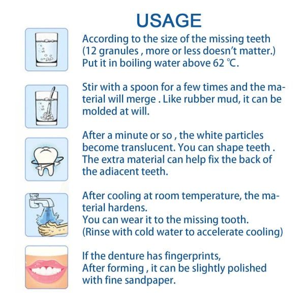 False Teeth Solid Glue Temporary Tooth Repair Kit Moldable Thermal Fitting Teeth Pellet Adhesive Tooth Care Tool