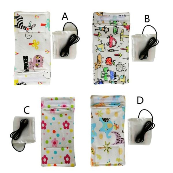 USB Milk Water Warmer Travel Stroller Insulated Bag Baby Nursing Bottle Heater （Random color）