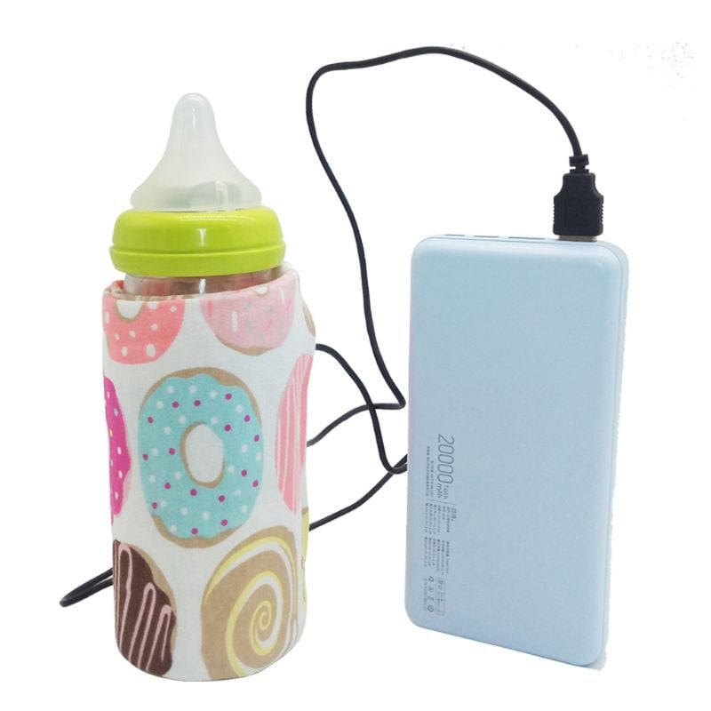 USB Milk Water Warmer Travel Stroller Insulated Bag Baby Nursing Bottle Heater （Random color）