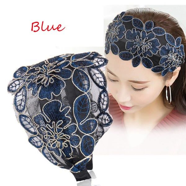 1PC Wide Hook Flower Hair Hoop Head Band for Women Headwear Lace Flowers Headband Hairband Girls Hair Accessories