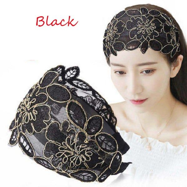 1PC Wide Hook Flower Hair Hoop Head Band for Women Headwear Lace Flowers Headband Hairband Girls Hair Accessories