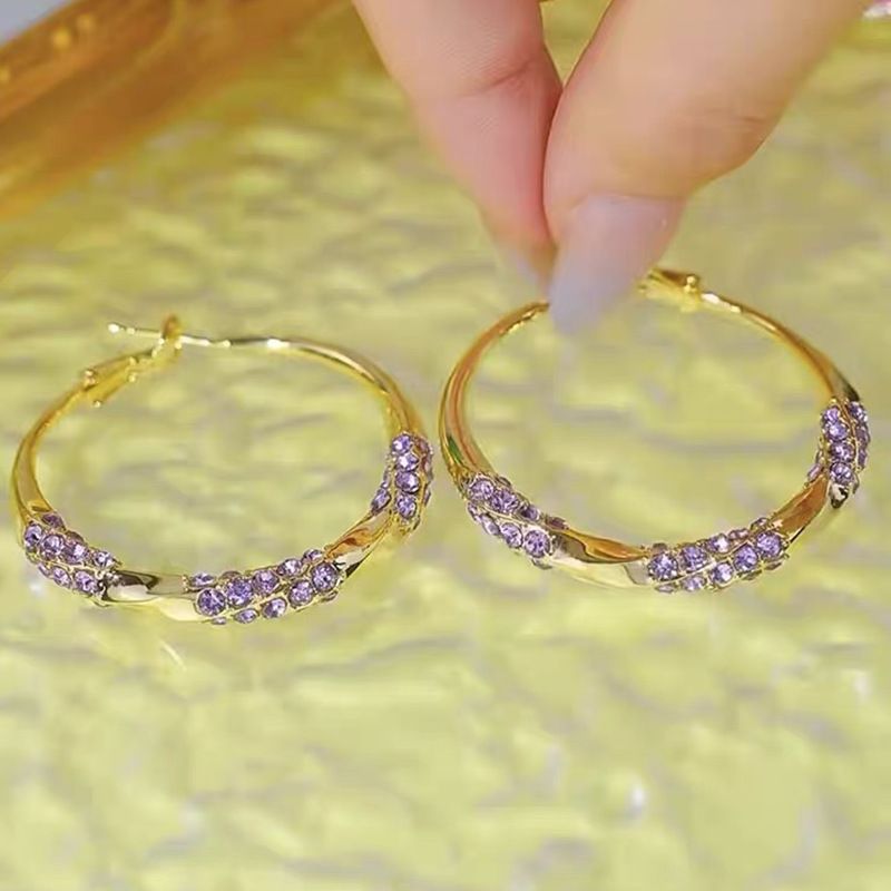 Women Gold Color Round Hoops Luxury Earring Trend Wedding Jewelry