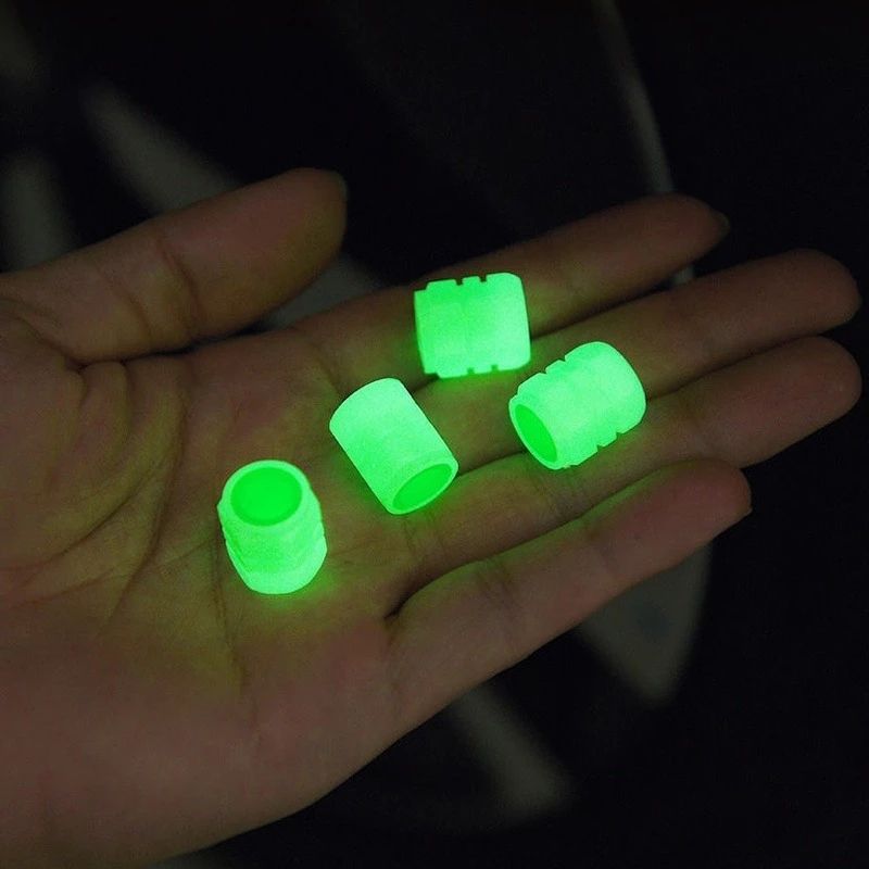 8pcs Car Luminous Tire Valve Caps Fluorescent Night Glowing Motorcycle Bicycle Bike Wheel Tyre Hub Valve Stem Caps Decor  4pcs