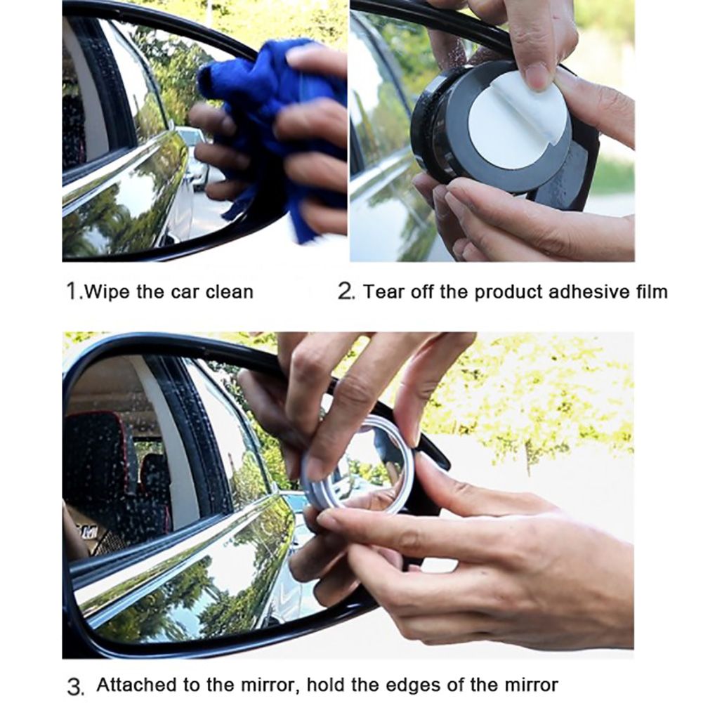 2pcs/set 360 Degree Universal Blind Spot Mirror For Car HOT Sale Frameless Ultrathin Wide Angle Round Convex Rear View Mirror
