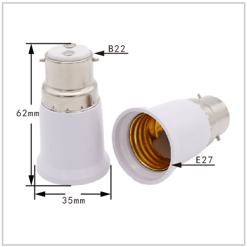2 Pcs Light Bulb Adaptor Bayonet B22 To Edison Screw E27 Lamp Converter Holder Light Adapter Lamp Holder Lighting Parts