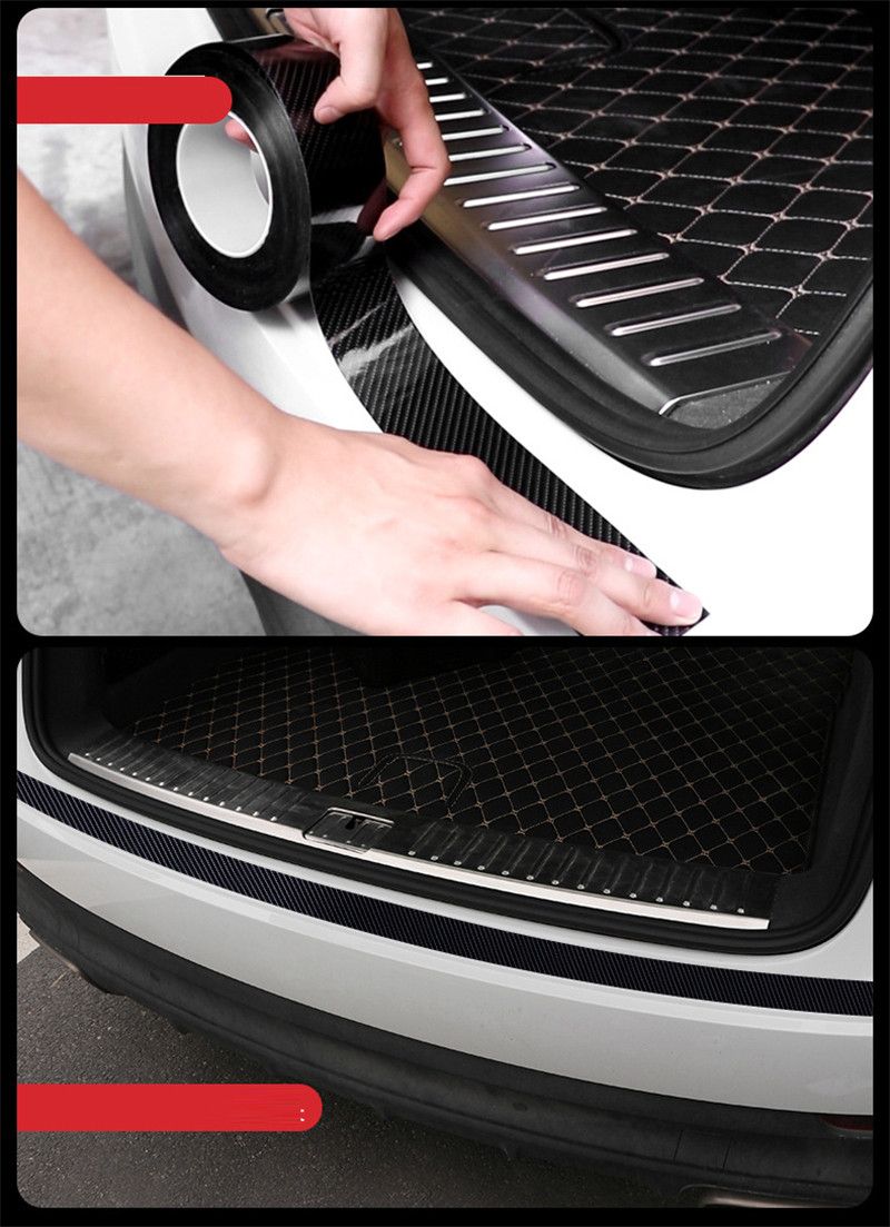 5/3m Car 3D Carbon Fiber Stickers Door Sill Anti-stepping Protector Trunk Bumper Side Mirror Anti Scratch Tape Auto Decals