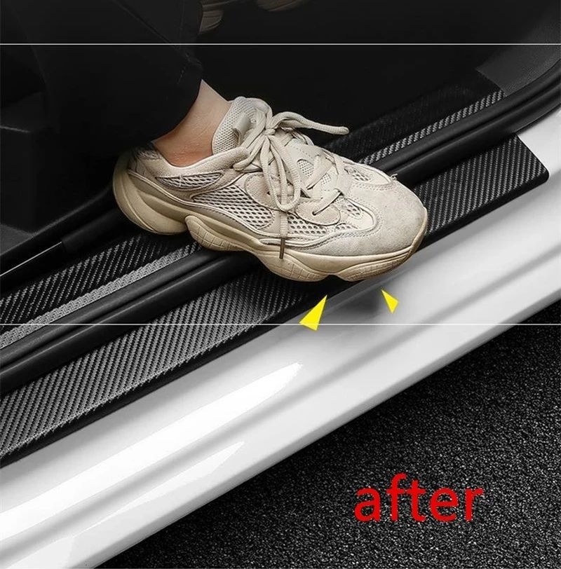5/3m Car 3D Carbon Fiber Stickers Door Sill Anti-stepping Protector Trunk Bumper Side Mirror Anti Scratch Tape Auto Decals