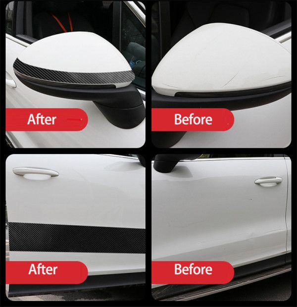 5/3m Car 3D Carbon Fiber Stickers Door Sill Anti-stepping Protector Trunk Bumper Side Mirror Anti Scratch Tape Auto Decals