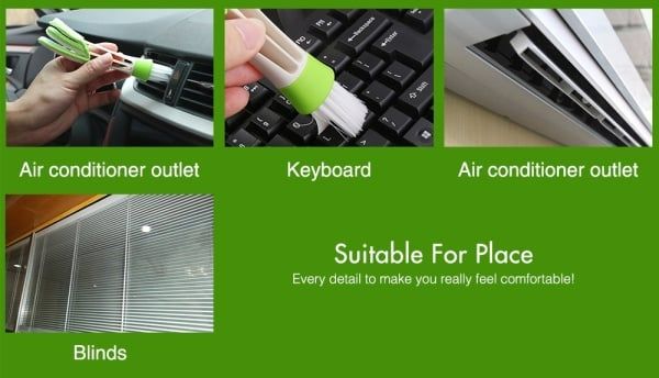 Car Styling Microfibre Venetian Blind Window Clean Brush Air Conditioner Duster Dirt Cleaner Car Accessories