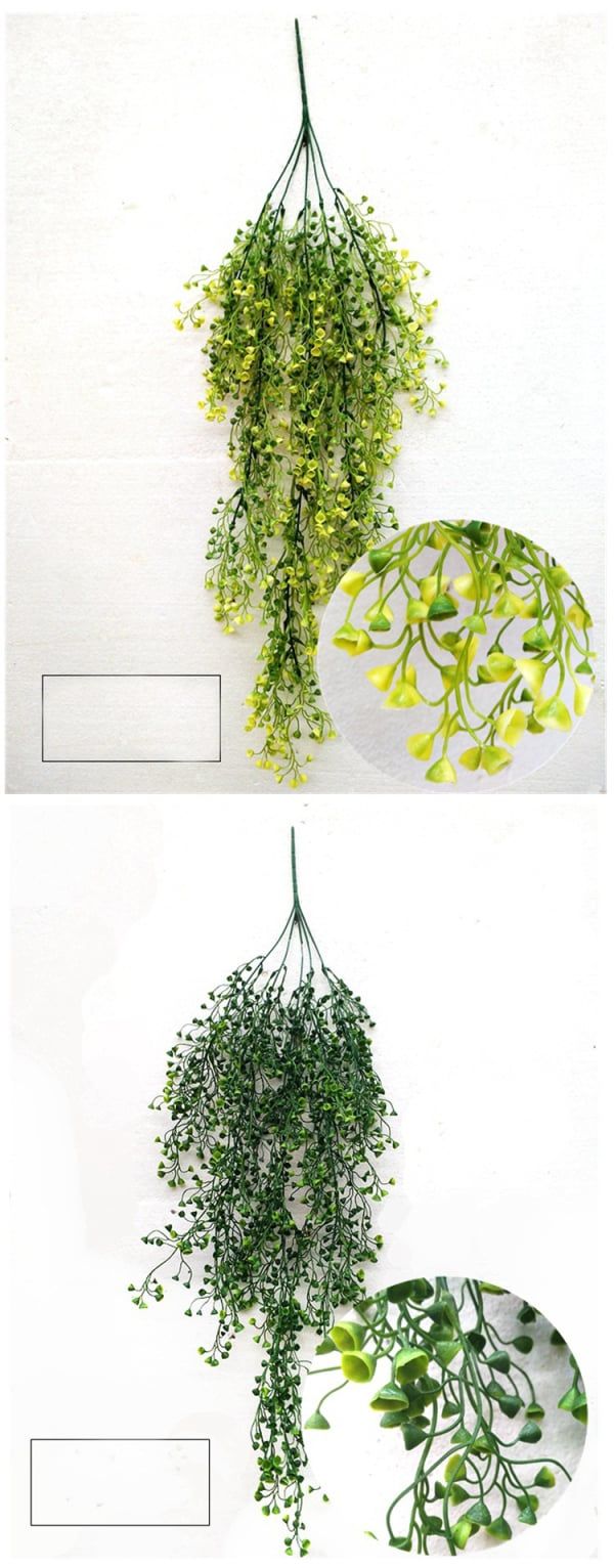 Hoomall Green Purple Artificial Plant Silk Rattan Wall Flower Plant Wedding Party Decoration Fake Flowers Vine Home Decor Xmas