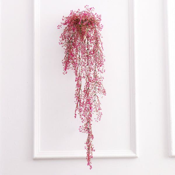 Hoomall Green Purple Artificial Plant Silk Rattan Wall Flower Plant Wedding Party Decoration Fake Flowers Vine Home Decor Xmas