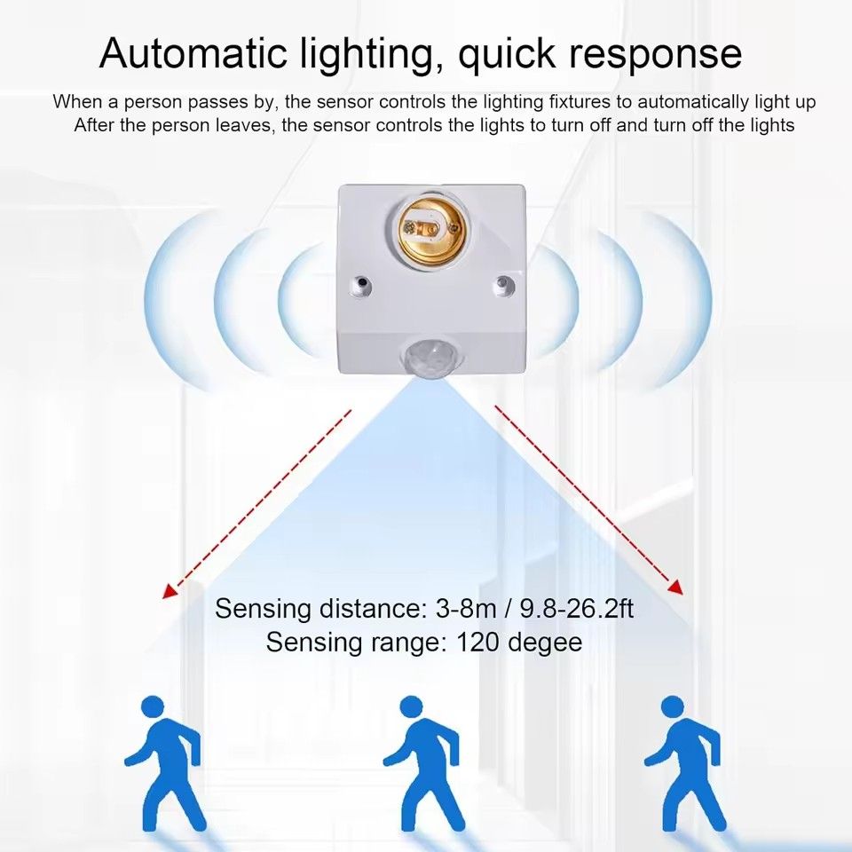 E27 220V 110V Sound Light Switch Pir Motion Sensor Smart Switch Auto On/off Light Lamp Holder Ceiling Sensor Detector Module