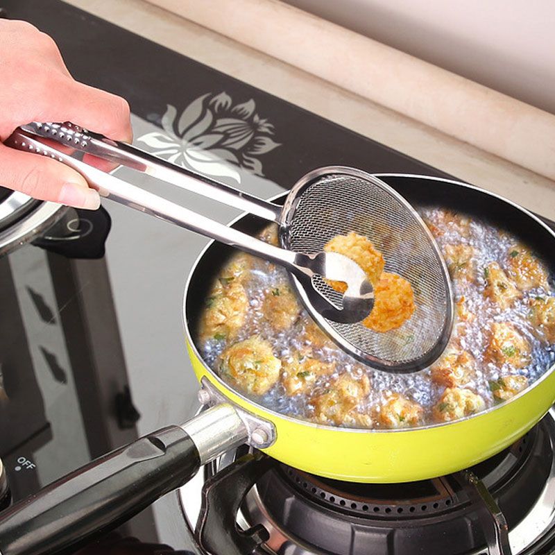 Kitchen Accessories Multifunction Stainless Steel Sieve Filter Spoon Fried Food Oil Strainer Clip Handheld Cooking Tools Gadgets