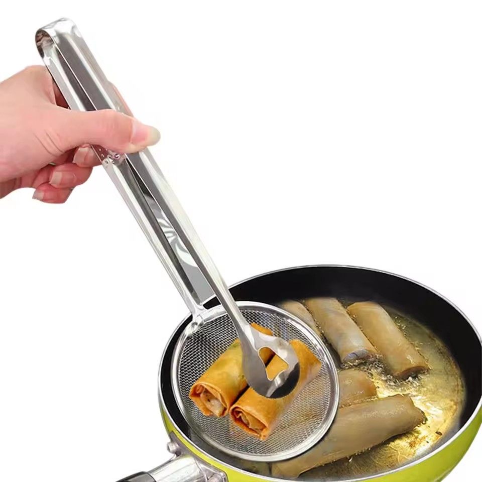 Kitchen Accessories Multifunction Stainless Steel Sieve Filter Spoon Fried Food Oil Strainer Clip Handheld Cooking Tools Gadgets