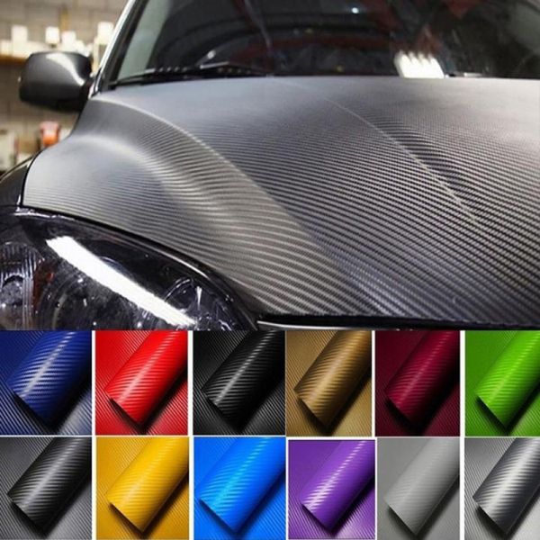 3D Carbon Fiber Car Stickers Roll Film Wrap DIY Car Motorcycle  Styling Decoration Vinyl Colorful Decal Laptop Skin Phone Cover