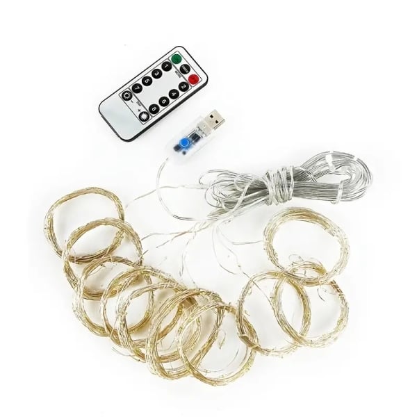 1pc Curtain Light 300 LEDs Window String Light Christmas Wedding Party Decorations3*3m