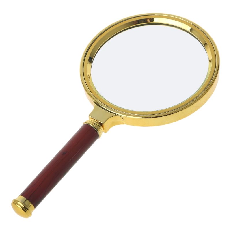 60mm  Portable Handheld 10X Magnifying Glass Retro Handle Magnifier Eye Loupe Glass