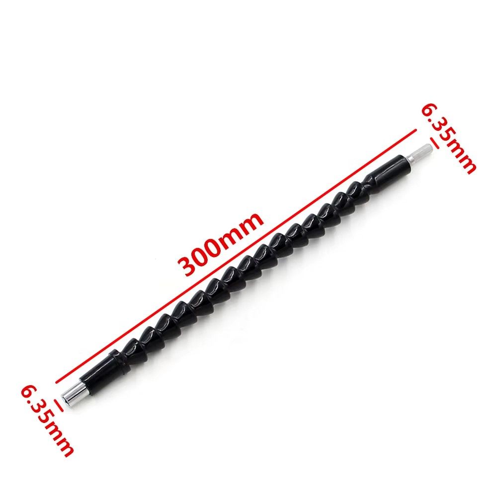 Black 300mm Hexagonal Universal Soft Shaft Screwdriver with Electric Screwdriver for Connecting Extension Rod Tool