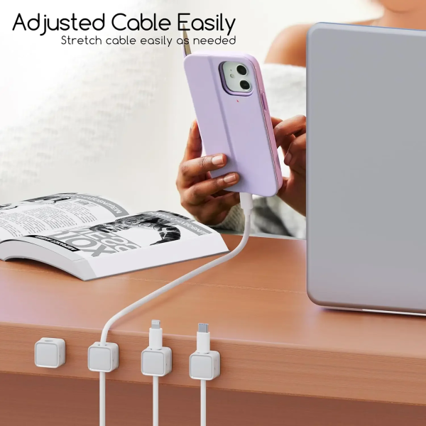 6PCS Magnetic Wire Organizer Desktop Cable Clip Protector Cord Magnet Cable Winder Row Plug Mouse USB Charging Line Holder Hook