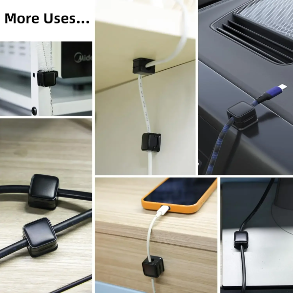 6PCS Magnetic Wire Organizer Desktop Cable Clip Protector Cord Magnet Cable Winder Row Plug Mouse USB Charging Line Holder Hook