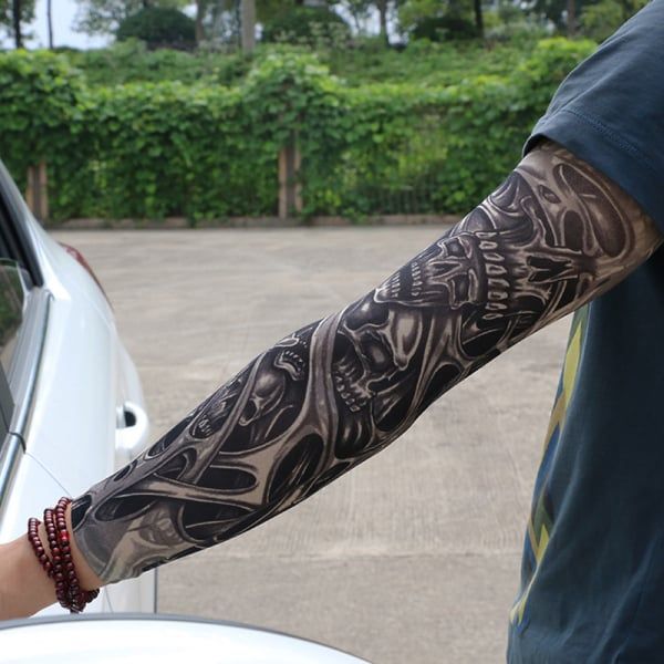 2pc Fashion Tattoo Sleeves Arm Warmer Unisex UV Protection Outdoor Temporary Fake Tattoo Arm Sleeve Warmer Sleeve Mangas