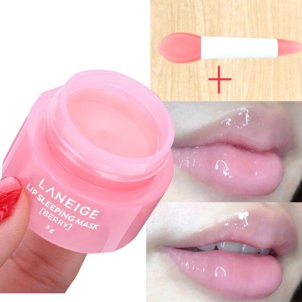 Korea lips care lip sleep mask night sleep hydrated maintenance lip balm pink lips whitening cream nourish protect 3g