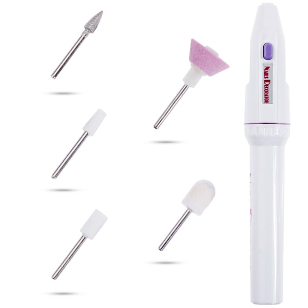5 In 1 Professional Electric Nail Drill Kit Battery Manicure Pedicure Grinding Polishing Nail Art Sanding File Pen Tools Machine