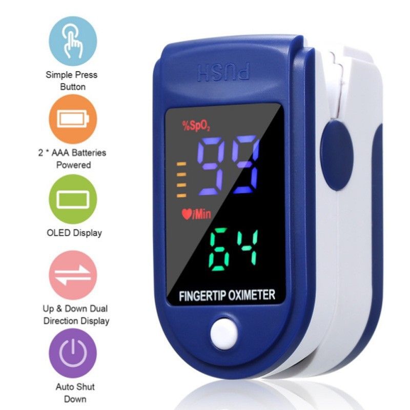 Finger Pulse Oximeter OLED Fingertip SPO2 PR PI RR Blood Oxygen With Respiratory Rate Monitor Meter