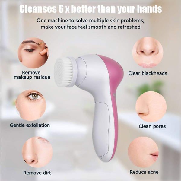 5 in 1 Face Cleansing Brush Silicone Facial Brush Deep Cleaning Pore Cleaner Face Massage Skin Care Waterproof Facial Brush