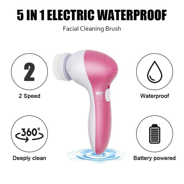 5 in 1 Face Cleansing Brush Silicone Facial Brush Deep Cleaning Pore Cleaner Face Massage Skin Care Waterproof Facial Brush