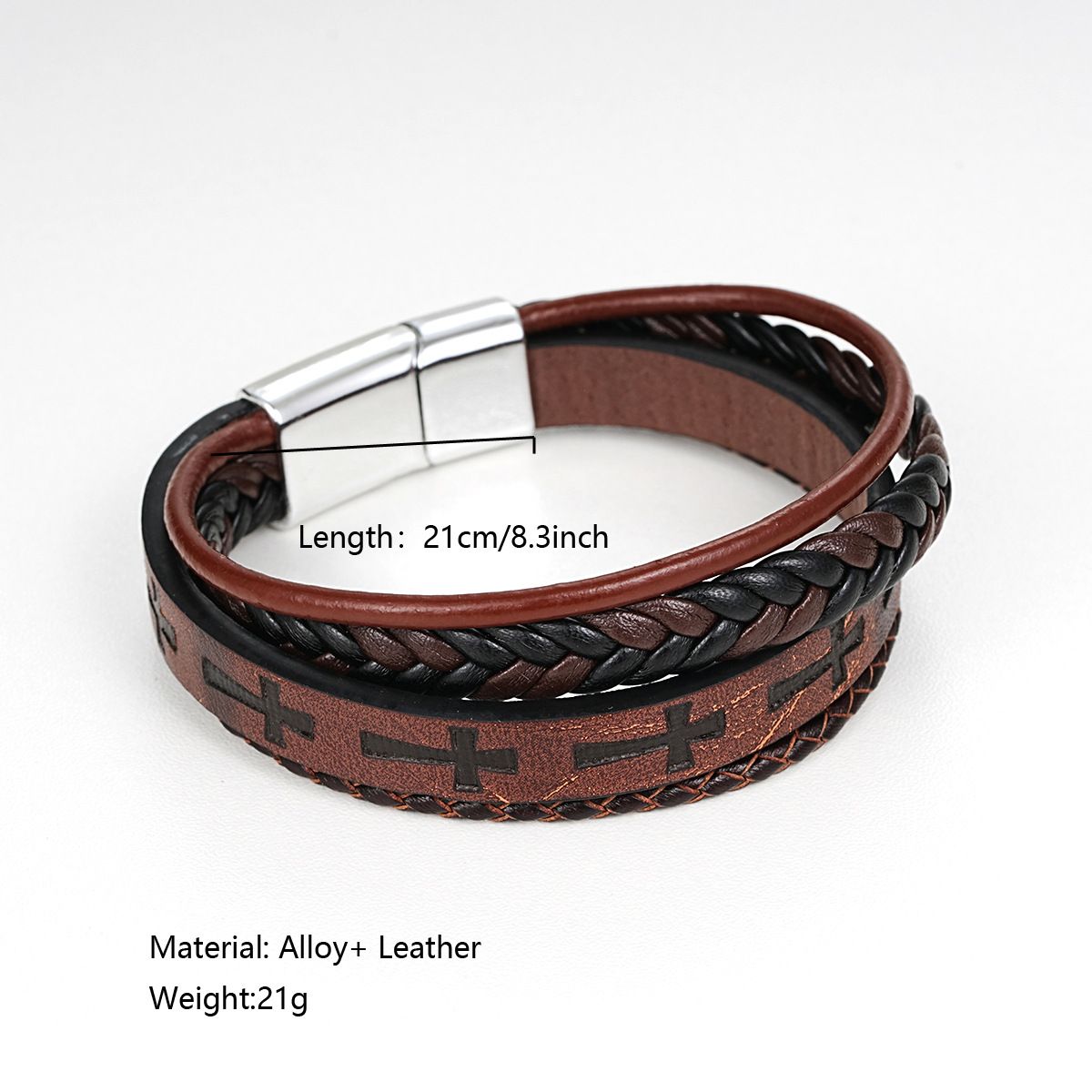 New Classic Men's Bracelet Multilayer Hand Woven Leather Bracelet Male Jewelry Bangle