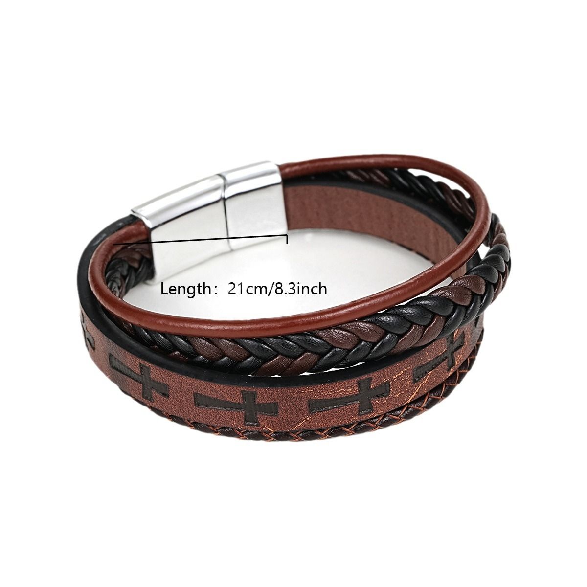 New Classic Men's Bracelet Multilayer Hand Woven Leather Bracelet Male Jewelry Bangle