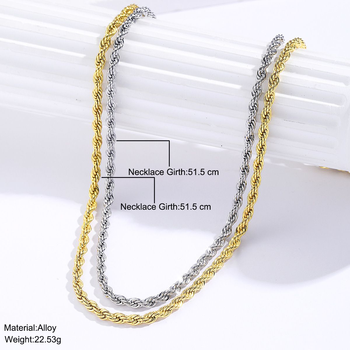 New Simple Classic Men's and Women's Rope Chain Necklace Casual Punk Stainless Steel Twisted Cuban Chain Jewelry