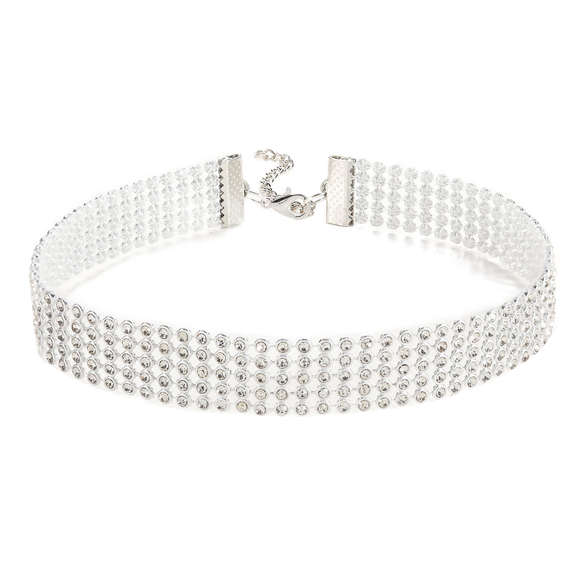 Fashion Style Women Bundle Neck Element Diamante Necklace Jewelry Punk Hip Hop Choker Inlay Rhinestone Collar