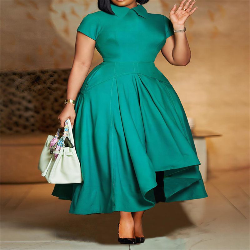 Women's  Summer Fashion Asymmetric High-waisted Banquet Skirt Elegant Evening Dress