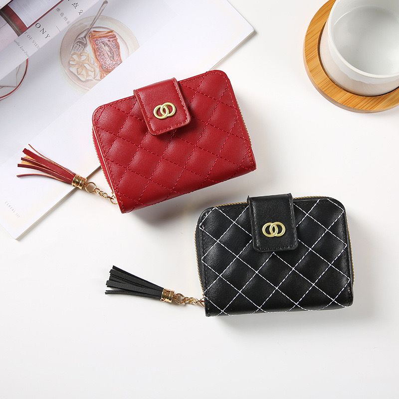 Women's Wallets Female Short Fringed Zipper Purse Credit Card Holder Coin Purse