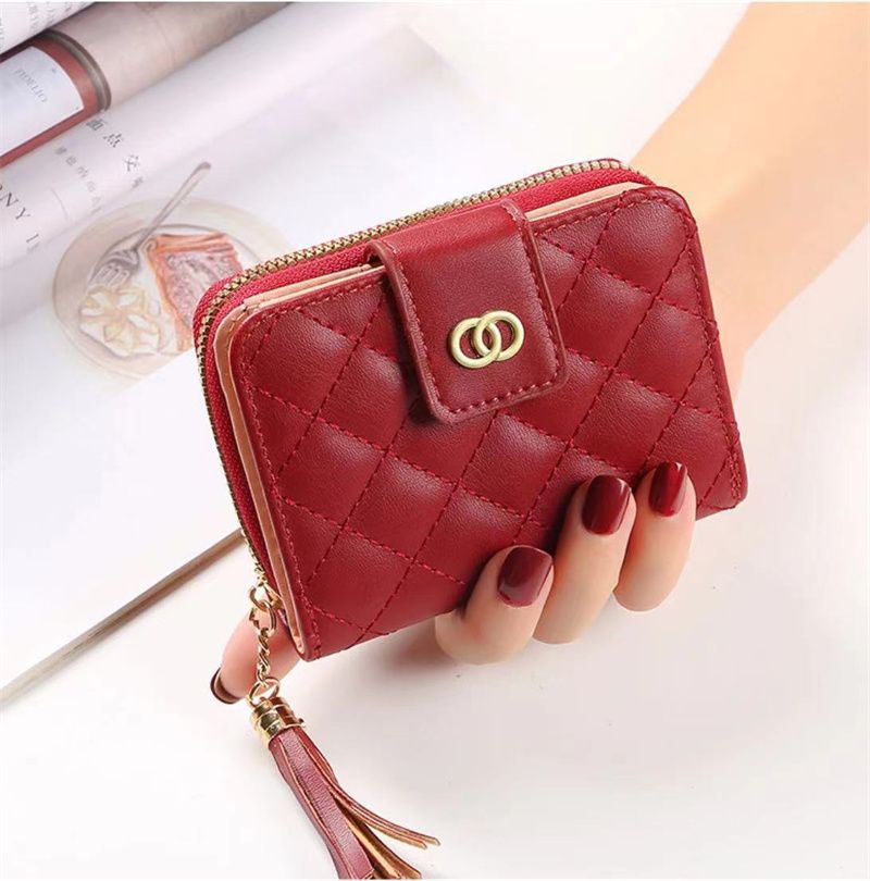 Women's Wallets Female Short Fringed Zipper Purse Credit Card Holder Coin Purse