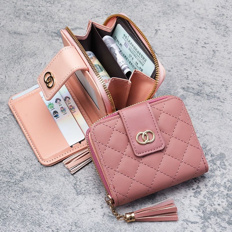 Women's Wallets Female Short Fringed Zipper Purse Credit Card Holder Coin Purse