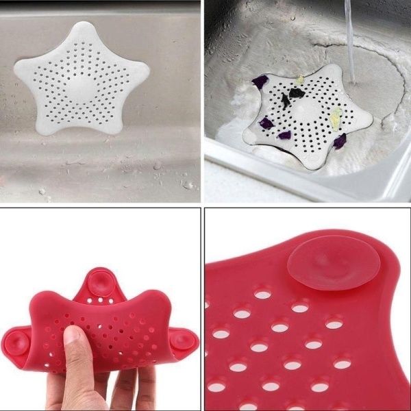 5PC New Bathroom Hair Filter Star Bathroom Drain Hair Catcher Bath Stopper Plug Sink Strainer Filter Shower