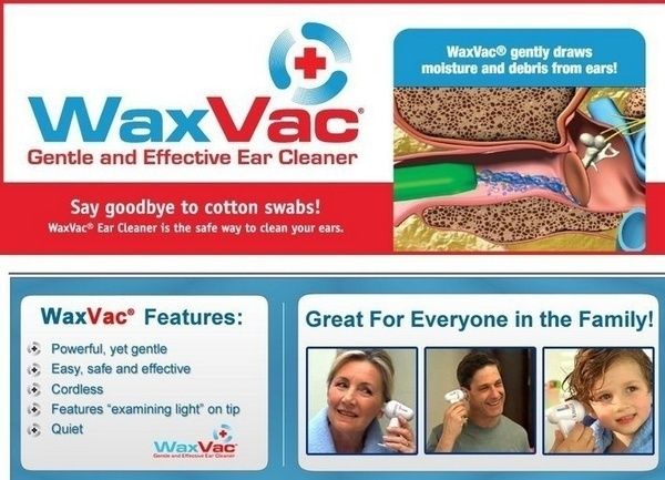 Waxvac Ear Vacuum Cleaner Electronic Ear Cleaner Ear Wax Vac Ear Cleaner