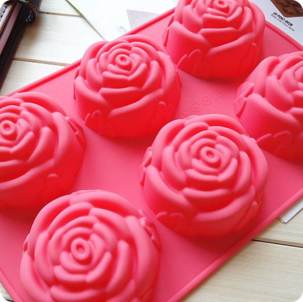 Silicone Cake Mold 6 Even Rose Silicone Cake Mould Ice Cream Pudding Jelly Mould Soap Mold